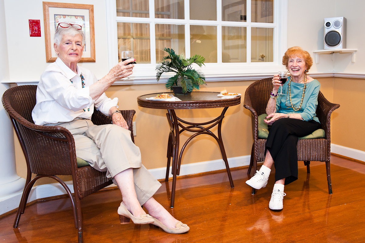 Senior woman sitting together