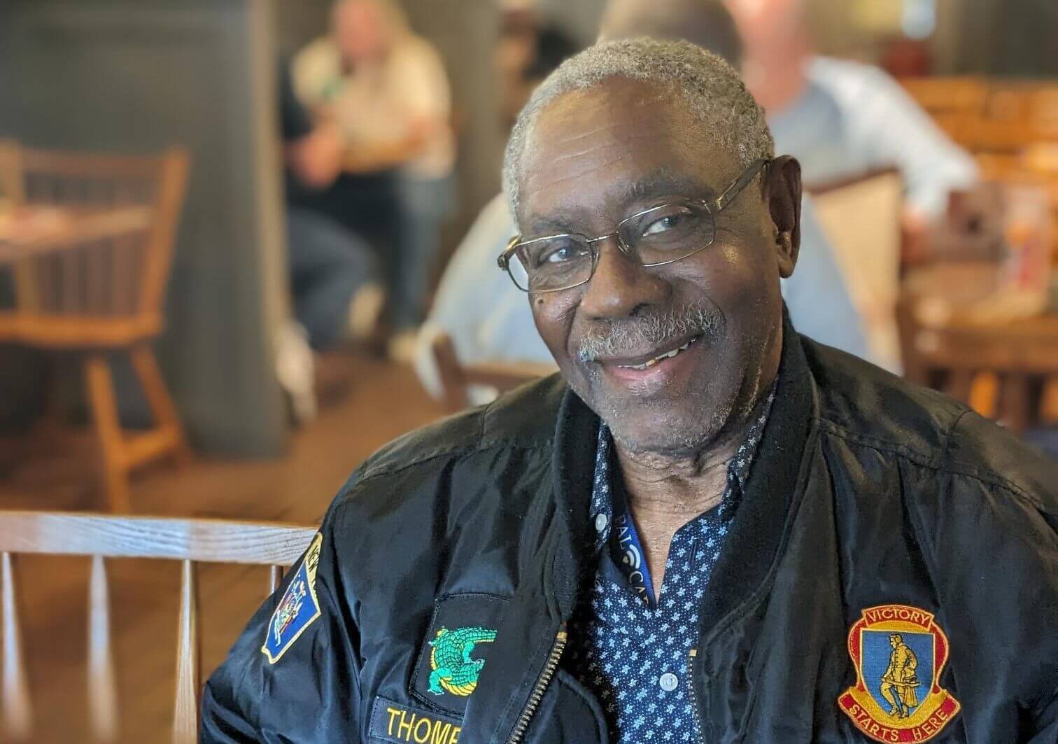 Senior enjoying his time
